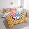 thumbnail image 2 of Erosebridal Baseball Sport Twin Bedding Sets for Kids Boys Girls, Ice Cream Drip Waffle Bedding Comforter Set, Colorful Polka Dots Reversible, 7 Pieces, 2 of 6
