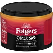 Folgers Black Silk Ground Coffee, Smooth Dark Roast Coffee, 22.6 Ounce Canister