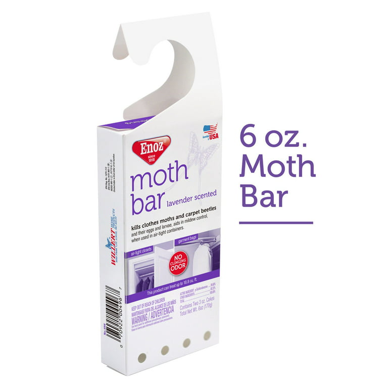 3 Enoz Lavender Scented Moth Bar, Hanging Moth Control Kills Moths Eggs &  Larvae