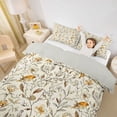 thumbnail image 2 of Erosebridal Gold Floral Duvet Cover Set, Chic Bird Bedding Full for Girls, Gray Reversible, 3pcs 1 Duvet Cover and 2 Pillowcases, No Comforter, 2 of 6