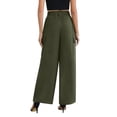 thumbnail image 5 of Uvplove Womens High Waisted Wide Leg Cargo Pants Baggy Casual Work Trousers with 4 Pockets,Army Green,M, 5 of 9
