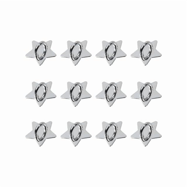 wonima02 12Pcs Phone Charm Hook Adhesive Metal Phone Finger Grip Hook Cellphone Ring Holder Stand for DIY Accessories (Star-shaped, Silver)