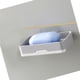 thumbnail image 5 of Soporte de plástico gris de un solo nivel, caja de jabón para inodoro, montaje en pared, sin necesidad de taladro, rejilla de drenaje para baño, 5 of 5