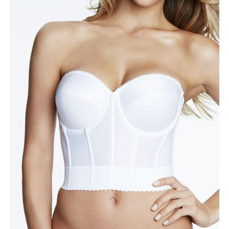 

Women s Dominique 6377 Noemi Strapless Lowback Longline Bra (White 34B)