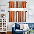 thumbnail image 2 of Farmhouse Burnt Orange Brown Kitchen Curtains Sets for Windows 36 Inch Length, Vintage Wooden Rod Pocket Window Treatments Tier Curtains and Valances Set for Bedroom/Bathroom, 2 of 8