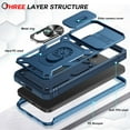 thumbnail image 3 of Metal Kickstand Back Cover Cell Phone Case for Samsung Galaxy S24 Plus, Blue, 3 of 14