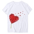 thumbnail image 3 of Offre à Durée Limitée Iumwxz Chemises de la Saint-Valentin pour Femmes T-Shirts Basiques Confortables Hauts Graphiques Cœur T-Shirts Col Rond Manches Courtes Blouse pour Dames Clubs Doux et Confortables, 3 of 3