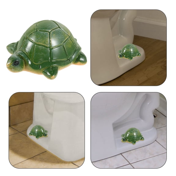 LABSERRON Cute Green Resin Turtle Toilet Knob Covers Durable Bathroom Decor 2Pcs