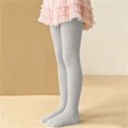 thumbnail image 3 of Zefriona Kids Knitted Cotton Striped Twisted Pantyhose for Dance & Layering – Stretchy Comfort Fit Base Pants, Ages 2–7 Years Gray Size 3T, 3 of 10