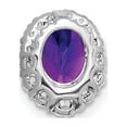 thumbnail image 2 of Auriga Fine Jewelry 14K White Gold Oval Amethyst and Diamond Halo Chain Slide Pendant for Women (L-11.4mm, W-9.3mm), 2 of 5