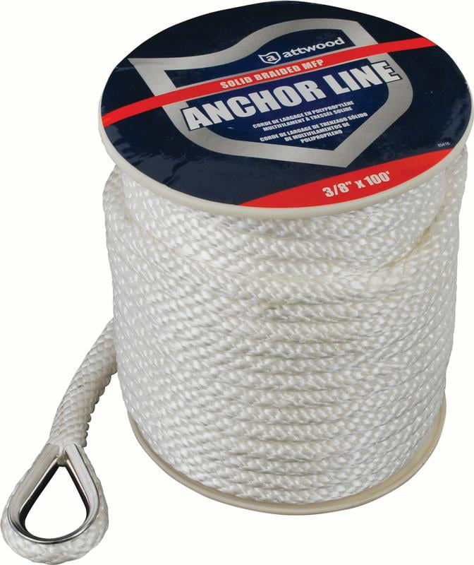Details about    solid braid Poly Rope 50’ 81 Lbs Secure Line RED & WHITE 1/4" 4 Pack 