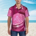 thumbnail image 2 of Sikiie Sparkling Pink Toilet Print Men's Hawaiian Shirt, Summer Beach Button Pocket Short Sleeve T-Shirt,Medium, 2 of 7