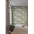 thumbnail image 2 of Aqua Tropical Trees Metallic Wallpaper R8370, 2 of 5