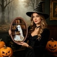 thumbnail image 5 of Elainilye Vintage Halloween Framed Wooden Print Spooky Ghost Picture Wall Hanging Decor for Living Room Bedroom Indoor Outdoor Home, 5 of 6