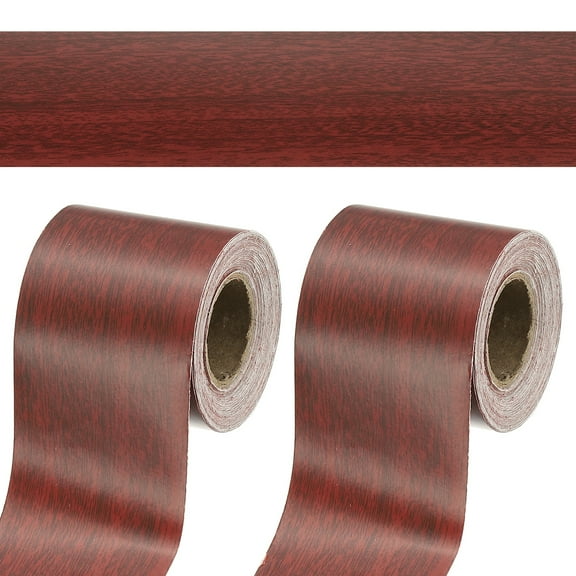 2 Inch x 66ft Wood Grain Repair Tape, Self Adhesive Realistic Textured Repair Tape Patch for Floor Door Table Cabinets Desk, Red Walnut