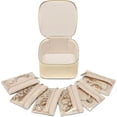 thumbnail image 1 of Cajas de cuero para joyas para viajes con bolsas de terciopelo y cremallera para mujeres, estuche de viaje para joyas, estuche organizador de cuero portátil para joyas, estuche organizador de viaje pa, 1 of 7