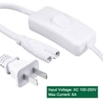 thumbnail image 4 of Uxcell T5 T8 LED Tube Power Extension Cable with Switch 2Pin 3Meter Length White 2Pcs, 4 of 5