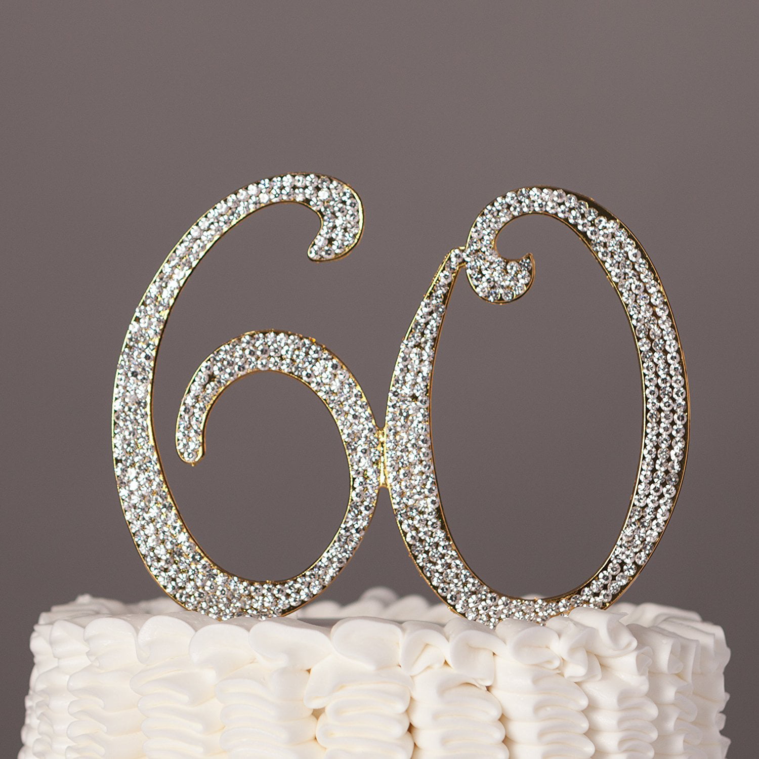 60 Cake Topper For 60th Birthday Or Anniversary Gold Party Supplies