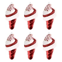 Outdoor Christmas Decor 6pcs Christmas Ornaments Ice Cream Shaped Christmas Tree Decoration Pendant Hand-painted Arts And Crafts For Christmas Tree Home Party Supplies Indoor And Outdoor