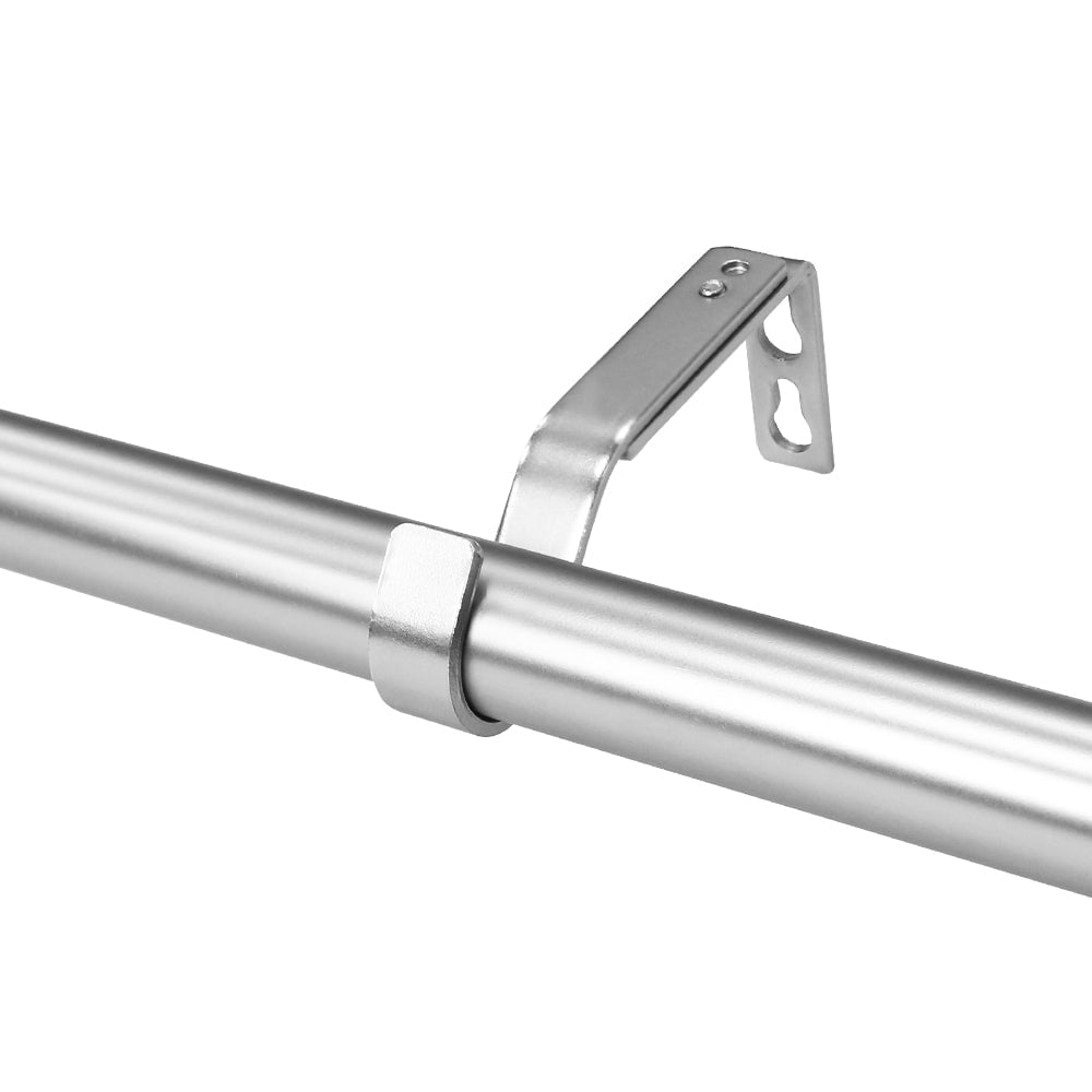 Lumi 36 in. - 72 in. Telescoping 1 in. Single Curtain Rod Kit in Brushed Nickel with Ball Finial