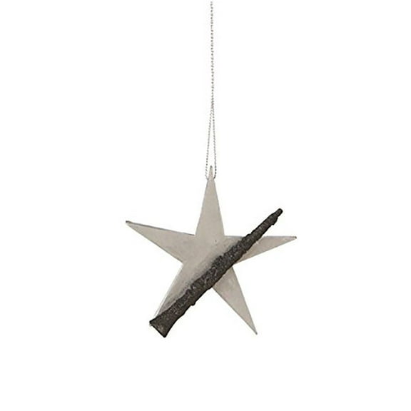 Clarinet with Silver Star Background Christmas Ornament