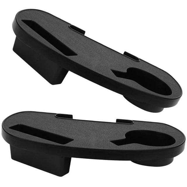 CHOK Chair Beverage Holder Tray Plastic Black 2Pcs 12.2X6.7X1.3In