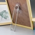 thumbnail image 4 of 1 Set Photo Frame Stand Strong Load Bearing Dual Slot Design Adhesive Backing No Trace Foldable Picture Frame Stand Home Supply, 4 of 7