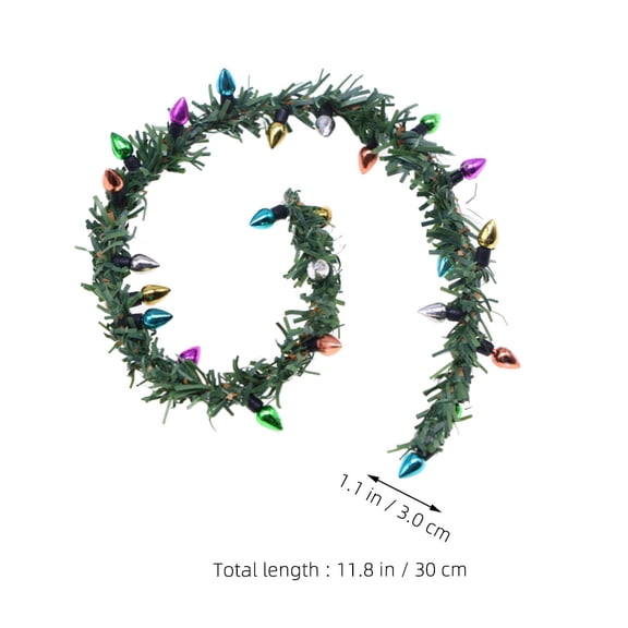 STRANDCHIC Miniature Garland With Lights Plastic Multi 1Set Realistic Christmas Home Decor