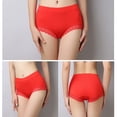 thumbnail image 2 of Gibobby Pantaletas de algodón para mujer Ropa interior de encaje ajustado de talle de color sólido casual para mujer(Rosa caliente,XL), 2 of 3