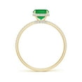 thumbnail image 2 of ANGARA Natural Thin Shank Cushion 1.25 ct Emerald Ring with Diamond Accents in 14K Yellow Gold for Women (Size-8x6mm) | May Birthstone, Anniversary, Jewelry Gift for Women | Natural Emerald Ring, 2 of 10