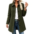 thumbnail image 4 of Women's Mid Length Wool Coat Lapel Collar Long Sleeve Button Front Classic Office Coat, 4 of 8