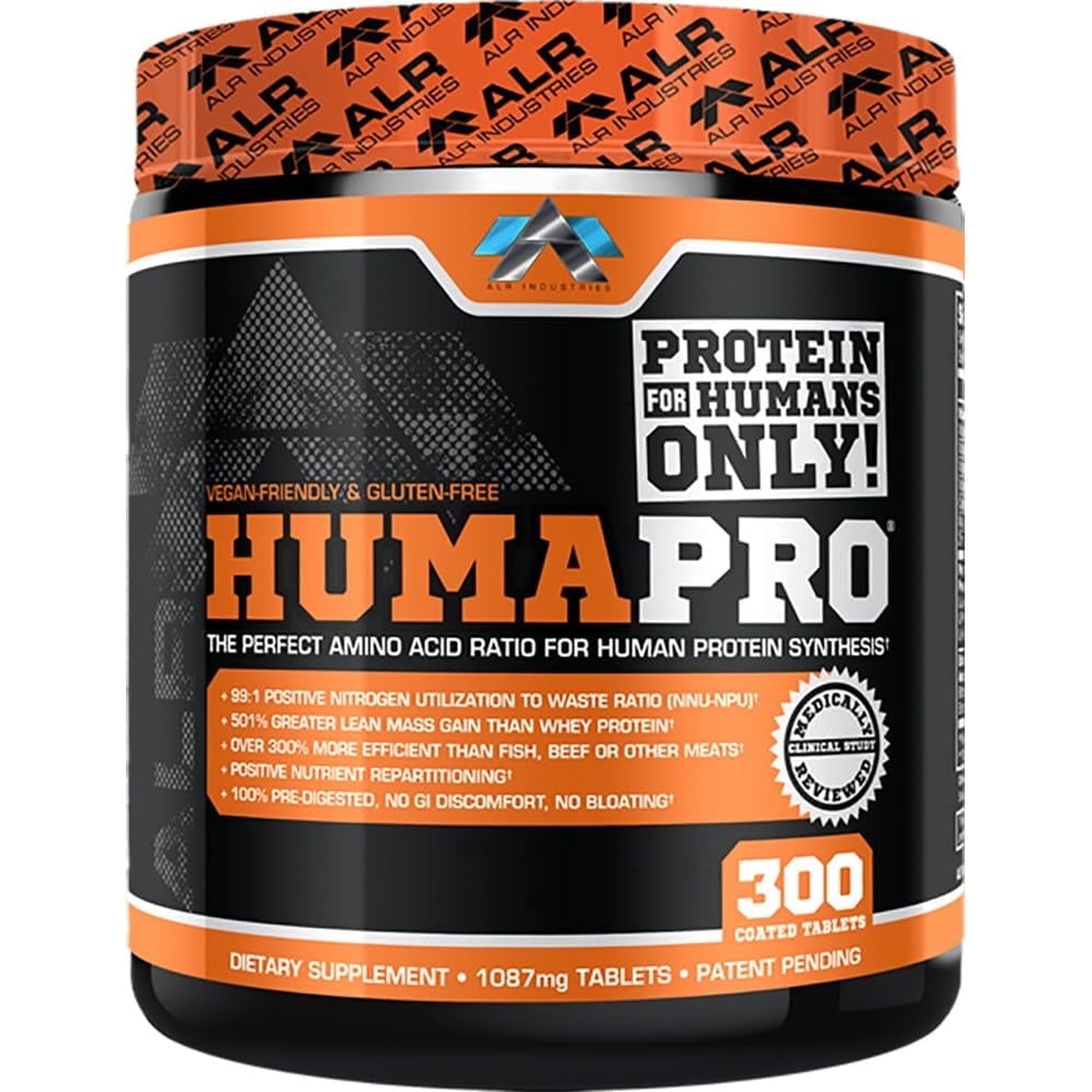 Humapro | Whole Food Protein Equivalent, Protein Matrix Formulated for Humans, Essential Amino Acids, Easy Digestion, Lean Muscle Gain | 300 Tablets (60 Serving)