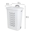 thumbnail image 3 of Hamper para Ropa Sterilite Calada con Tapas y Ruedas Blanco con Asa 70 Litros, 3 of 4