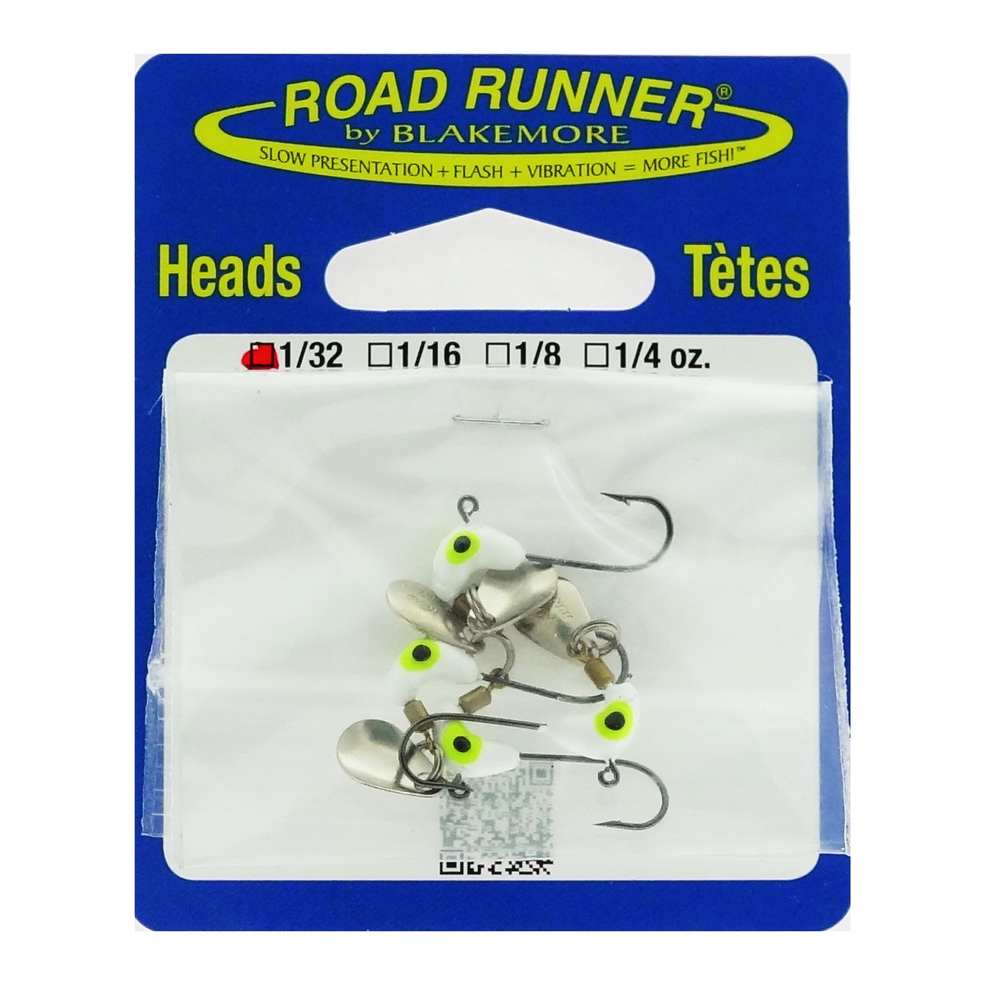 Road Runner Bleeding Bait 1/8oz. - White Underspin Fishing jig creates  flash and vibration. 