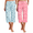Blue/Pink, variant on 2 Pack Women's Capri Pajama Pants Printed Drawstring Comfy Pj Bottoms With Pockets
