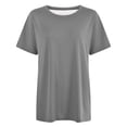 thumbnail image 5 of T-Shirt Mode Femme Col Rond Grande Taille Manches Courtes Couleur Unie - Tissu Entretien Facile, 5 of 5
