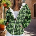 thumbnail image 2 of St Patricks Day Shirt Women Fall Oversized Pocket Solid Color Zipper Track Jacket Comfort Colors Sweatshirt, 2 of 5
