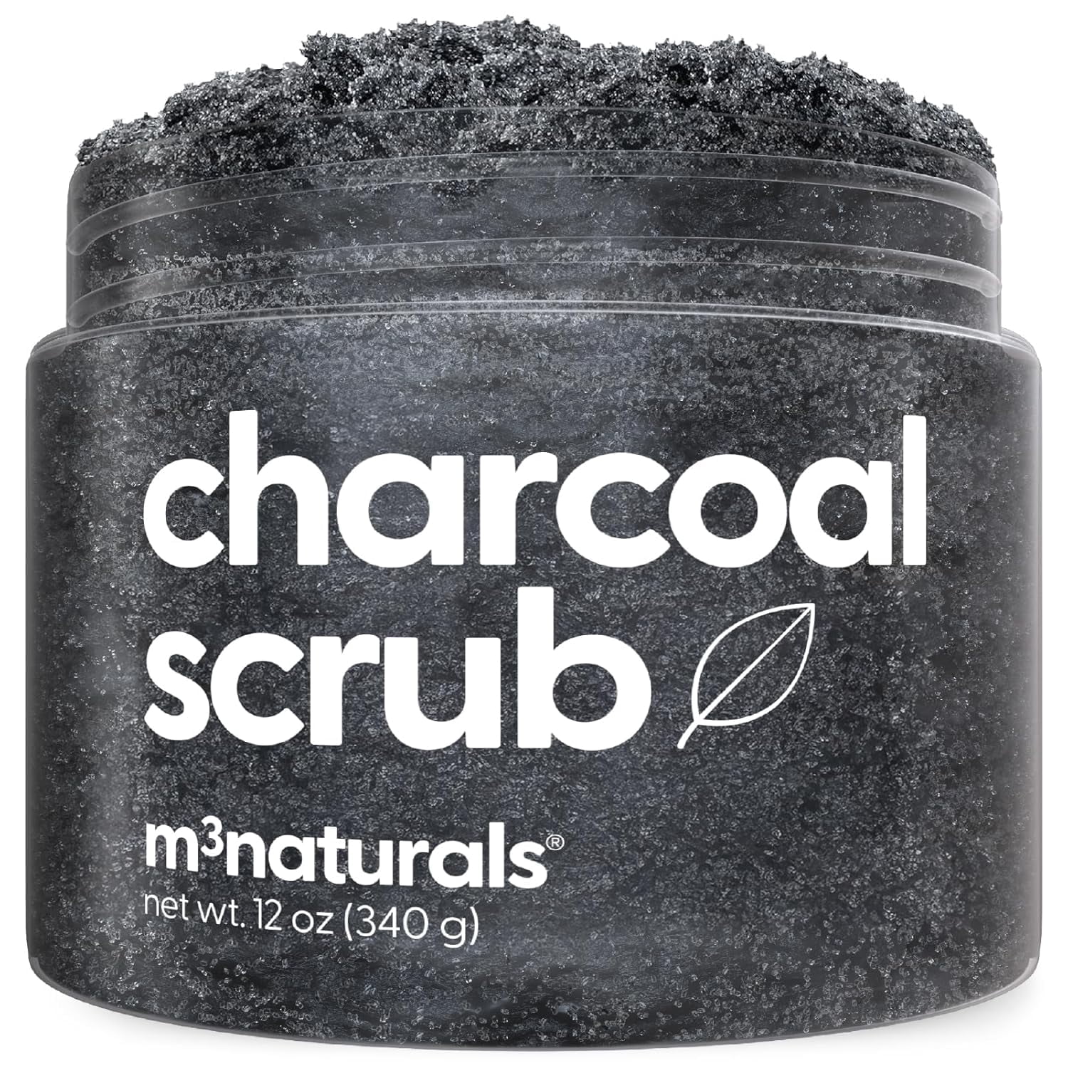 M3 Charcoal Exfoliating Body Scrub with Collagen and Stem Cell, 12 oz