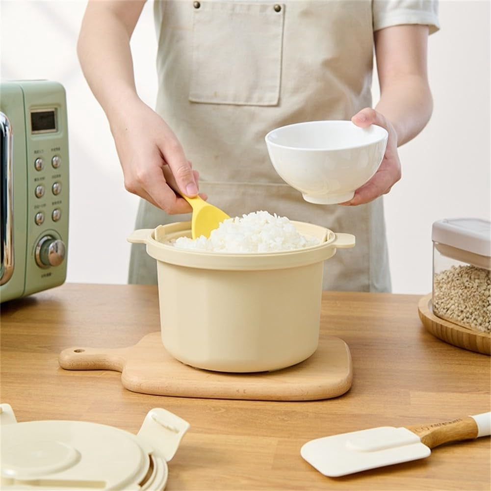 ABPETE Microwave Rice Cooker And Steamer Pot With Steam Circulation For Even Cooking Of Rice, Pasta, And Vegetables, Portable Design For Travel And Easy Maintenance