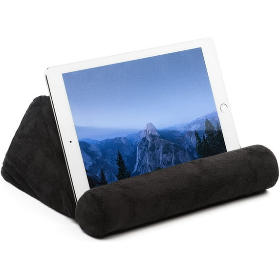 Tablet Pillow Stand, Pillow Soft Pad for Lap - Tablet Holder Dock for Bed for iPad Pro 9.7, 10.5,12.9 Air Mini 4 3, Kindle, Galaxy Tab, E-Reader, Black