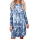 thumbnail image 2 of Vestido corto informal con tinte de corbata para mujer, cuello redondo, sin mangas, camiseta suelta de verano, minivestido Fokelyi CDWJ576-20, 2 of 5