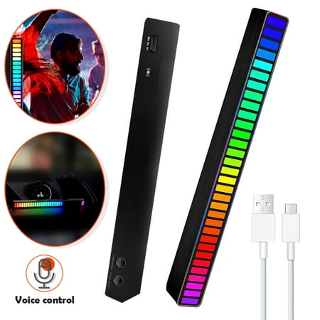 

AMERTEER RGB Voice-Activated Pickup Rhythm Light Creative Colorful Sound Control Ambient Light with 32 Bit Music Level Indicator Car Desktop LED Light for Vehicles Recreation Place