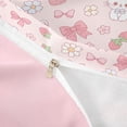 thumbnail image 4 of Erosebridal Bowknot Cat Strawberry Twin Bedding for Girls, Cute Groovy Flower Duvet Cover Set, Pink Reversible, 1 Duvet Cover and 1 Pillowcase (No Comforter), 4 of 6
