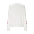 thumbnail image 4 of BUIgtTklOP Women's Floral Pattern Long Sleeve Drop Shoulder Sweaters Ribbed Knit Pullover Tops, 4 of 6