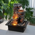thumbnail image 2 of Fuente de mesa Kalona, 3 cuencos con luz LED de resina, 1,1 kg, 2 of 8
