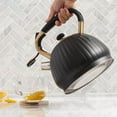 thumbnail image 4 of Stainless Steel Tea Kettle with Wood Pattern Anti-Scald Handle Pumpkin Pot for All /Induction 3.5L, 4 of 7