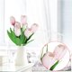 thumbnail image 4 of Ramo de flores de seda de tulipanes artificiales - Tallos de tulipán sintéticos para arreglos florales de boda, centros de mesa para la decoración de despachos en casa, de una sola pieza, 4 of 9