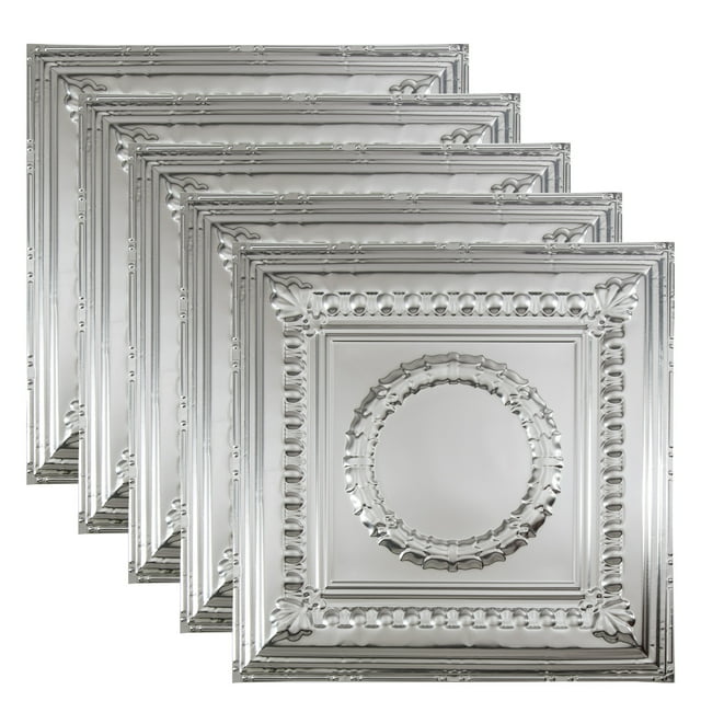 Great Lakes Tin Cleveland Clear 2ft x 2ft Nail Up Ceiling Tiles (5 Pack)