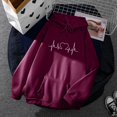 thumbnail image 2 of Women Fashion Graphic Drawstring Hoodie Long Sleeve Pullover Hoodie Top, 2 of 3