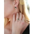 thumbnail image 3 of Leafael Wish Stone Stud Earrings with Emerald Green Birthstone Crystal, 18K Rose Gold Plated, 3 of 7
